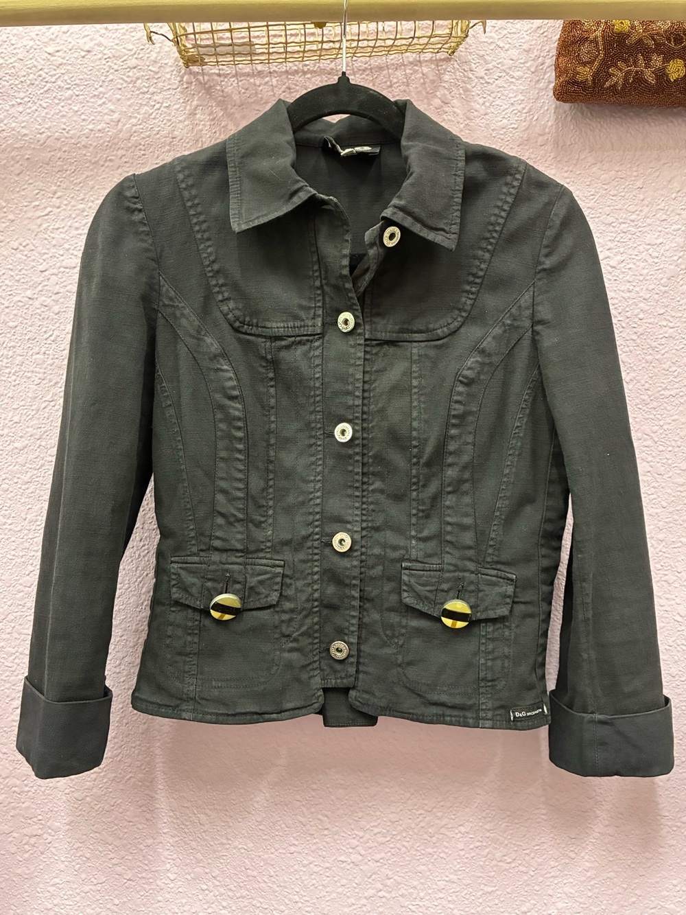 D&G Silver Button-Front Jean Jacket